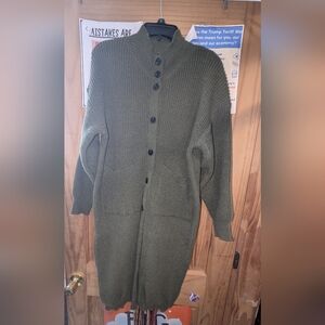 Women's Olive Green Knit Cardigan